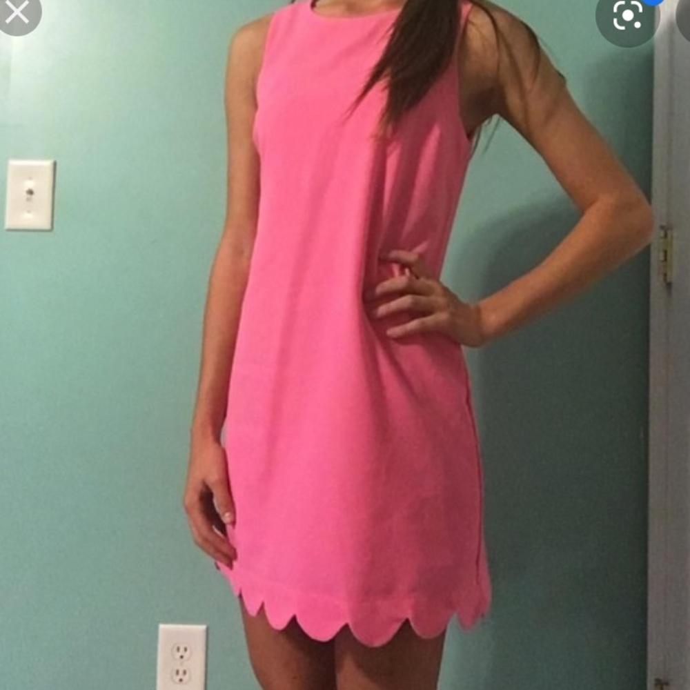 Scallop cut tailored dress